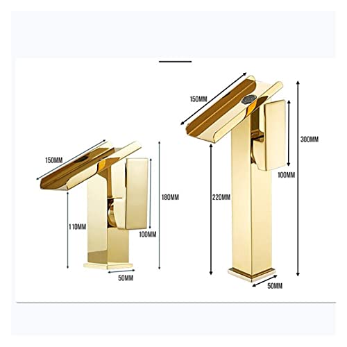 Robinet de lavabo cascade en laiton chrome haut mitigeur salle de bains - 5