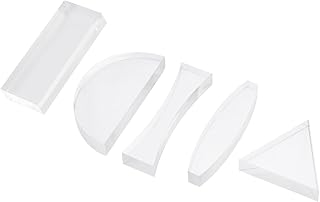 BETOOKY Óptico 5 Pçs Lente Óptica Vidro De Tiro Plástico Bejeweled Kit Jóias Lupas Conjunto Jewerly Lente Semicírculo Lentes De Diâmetro Convexo Lentes Ópticas Brancas Acrílicas Para