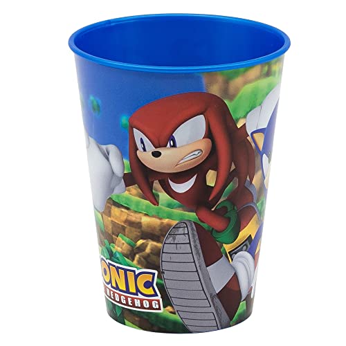 Lot De 2 Verres Enfants 260 Ml Sonic - Sans BPA, Plastique Robuste | Verre à Personnage Pour Garçons, Cadeau Anniversaire