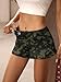 ELLEVEN Denim Mini Skirt for Women Stretch, Low Rise Y2k Jean Skirt with Shorts Underneath Casual Cute Micro Skort Camo Small