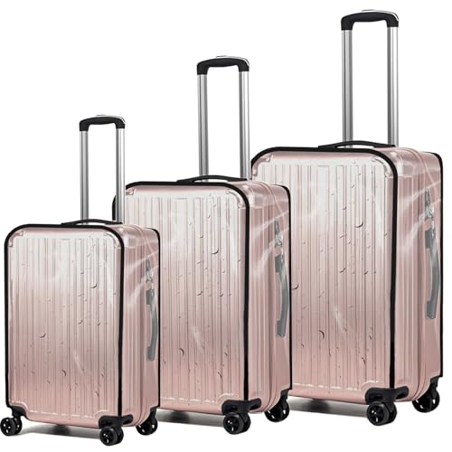 JZRSuitcase Luggage Cover Protector Fits 20 24 28 Inch Clear PVC Waterproof Suitcase Covers Travel Luggage Sleeve Tsa Approved by JZRSuitcase - Used condition - US$22.25