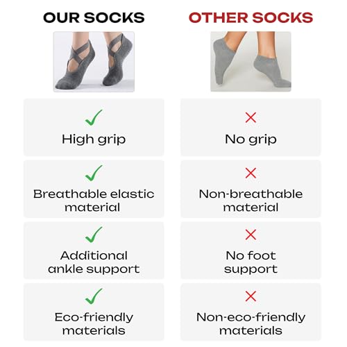 Image of Non-Slip Cotton Grip Socks for Women Low-Cut Design for Dance, Pilates, Barre, and Exercise Barefoot Style for Stability and Comfort Perfect for Workouts & Fitness