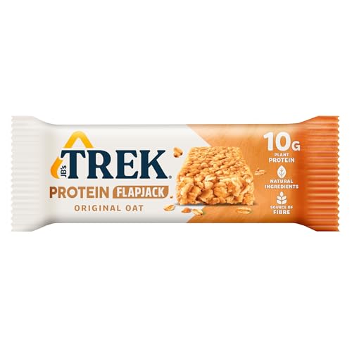 JB's TREK High Protein Flapjack Original Oat - Gluten Free - Plant Based - Vegan Snack - 50g x 3 bars
