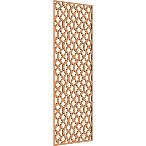 Image of Resort Decorative Pierced Fretwork Wood Wall Panels, 27 3 /8 inchW x 69 3 /8 inchH x 1 /4 inchT, Cherry