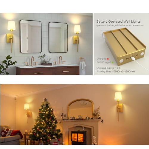 Lámparas de pared doradas con batería para salones exclusivos 3