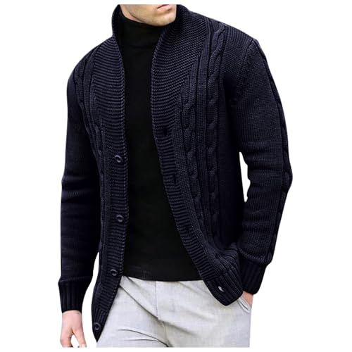 Cárdigan de invierno para hombre contra el frío suéter de lana grueso elegante