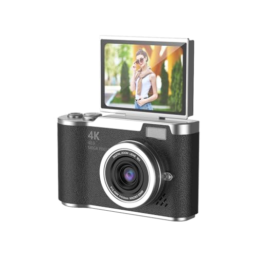 LYEAA 4K Cámara Digital 48MP Portable CCD Camera 8X Regalización de Video Zoom (Negro) (Verde)
