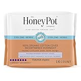 The Honey Pot Company - Herbal Pads for Women - Organic Incontinence Overnight w/Wings - Infused w/Essential Oils for Cooling Effect - Postpartum Essentials - Feminine Care - 16 ct