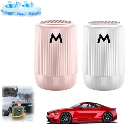 WOSLXM Vehicle Microwave Molecular Deicing Instrument, Portable Vehicle-Mounted Microwave Powerful Deicer,Portable Diffuser for Essential Oils, Automotive Solid Aromatherapy Deicing Cup (Pink+White)