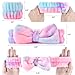 Wteehn 6pcs Headband and Wristband for Face Washing, Makeup Spa Skincare Headband, Skin Care Face Wash Headbands Wrist Bands Tools Set, for Women and Teen Girls Gifts
