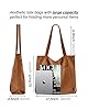 Prite Tote Bag Sac en Velours Côtelé Bandouliere Cabas Femme Homme Sac Fourre Tout avec Fermeture Éclair et Poches (Marron) #2