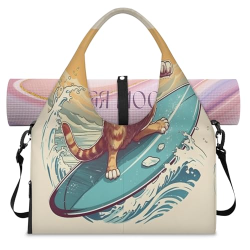 Bolsa deportiva de gato surfista: la solución con zapatero para el gym