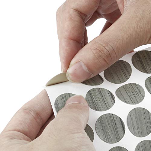 Image of uxcell Furniture Desk Table Self-Adhesive Screw Hole Covers Stickers 54 in 1 Gray