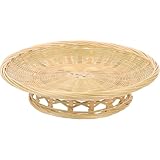 TIKODIDA 竹製スナックプレート 竹のパンかご 竹製フルーツバスケット 多機能ドーツトレイ 軽量持ち運び可能 家庭用パーティー用保存バスケ