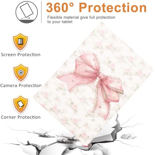 Coque Samsung Galaxy Tab S9 FE anti-rayures rose à rabat réglable 11 pouces - 5