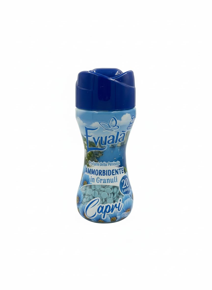 Evualà Ammorbidente in Granuli Profumo Capri, Perle Profumate per Lavatrice, 210g, 20 Lavaggi, 3 o 6 Confezioni (210gr x 6, Capri)