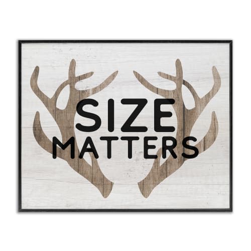 Funny Antlers Rustic Camping Typography, 11 x 14 Inch Framed Giclée Print