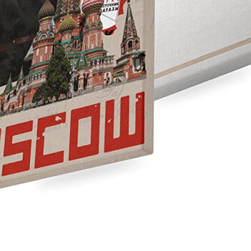 Moscou Russie Voyage poster rétro 60x85 cm en tableau décoratif mural
