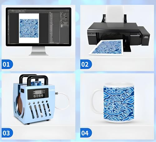 Presse à mugs sublimation pour tasses gobelets étroits et écran LCD