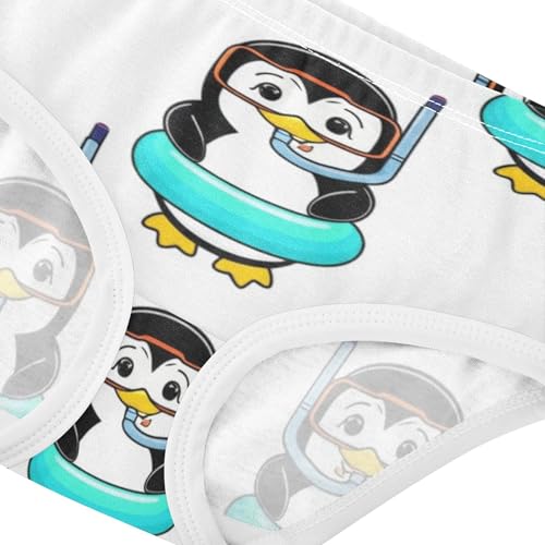 Cute Penguins White Panties Little Girl Girls Underwear Toddlers Cotton Bright Kids Briefs Undies 2t4
