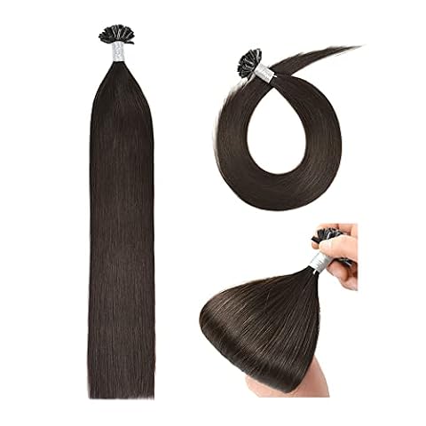 Keratyna Remy Przedłużanie Włosów 45 cm U Tip Human Hair Extensions Pre Bonded Human Hair Extensions (50g #2 Ciemnobrązowe)