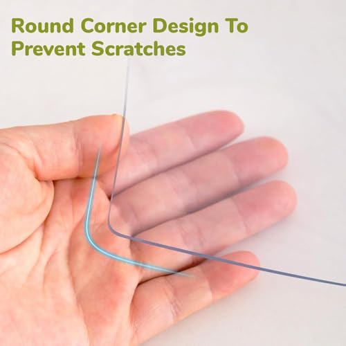 Image of 13 x 16 Inch Clear Table Protector - 1.5mm Thick Plastic Vinyl Table Mat for Desks