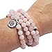 Peruvian Pink Opal Mala Beads – 108 Stretchy Bracelet or Necklace, Handmade Reiki Healing Jewelry, Heart & Throat Chakra, Meditation Gift by Yoga Girl USA