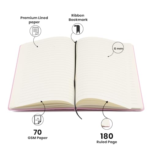 Image of AICA Personalized Name & Charm Doctor Leather Notebook Diary - A5 Size, 180 Ruled Pages (Baby Pink) | Customized Gift for Doctors Retirement Farewell Appraisal Birthday For Men Women Girls Boys