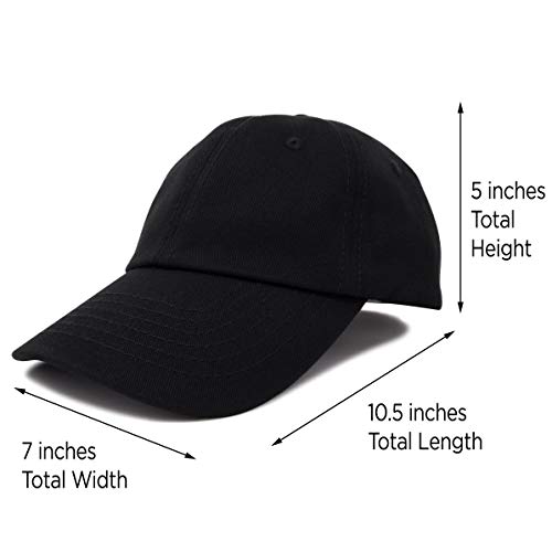 Dalix Unisex Youth Childrens Cotton Cap Adjustable Plain Hat - Unstructured (Black) #TOP6