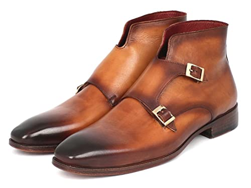 Bottes monkstrap marron Paul Parkman en cuir artisanal d'exception