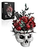 Millionspring-Bausatz für rote Rosensträuße mit Totenkopfvase, rote künstliche Rosen, Geschenke...