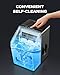 Silonn Ice Makers Countertop, 44lbs Per Day, 2 Ways to Add Water, Auto Self-Cleaning, Stainless Steel Ice Machine for Home Office Bar Party