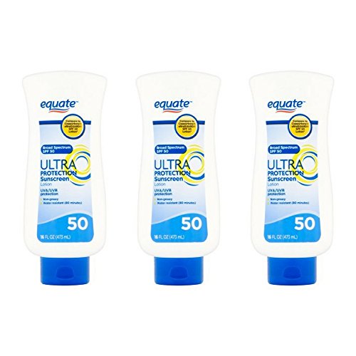 Equate Ultra Protection Sunscreen Lotion, SPF 50, 16 fl oz (3 pack)