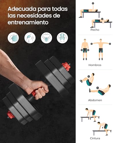 Variante de SONGMICS mancuernas 10 kg hexagonales con barra, negro