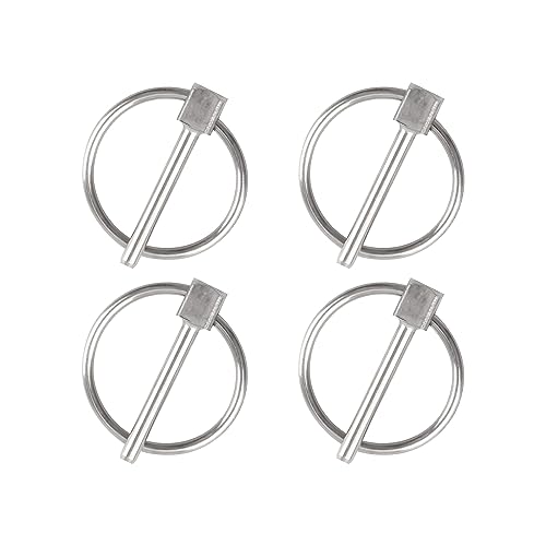 INCREWAY Lynch Pin,4PCS Dia 3mm Stainless Steel Round Safety Pins Trailer Lock Pin Retaining Pins Lynch Pin Fasteners for Track Farm Lawn