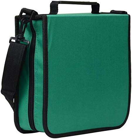 Blue Donuts 288 Capacity CD/DVD Binder Storage Holder Organizer Carrying Case, Green