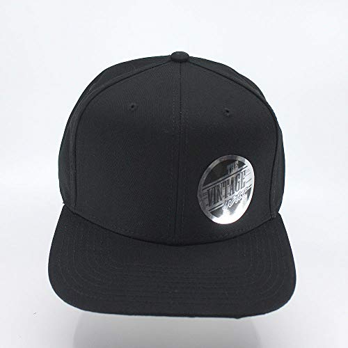 The Vintage Year Flat To Full Flip Brim Cotton Twill Bendable Visor Adjustable Snapback Caps (Black) #TOP5