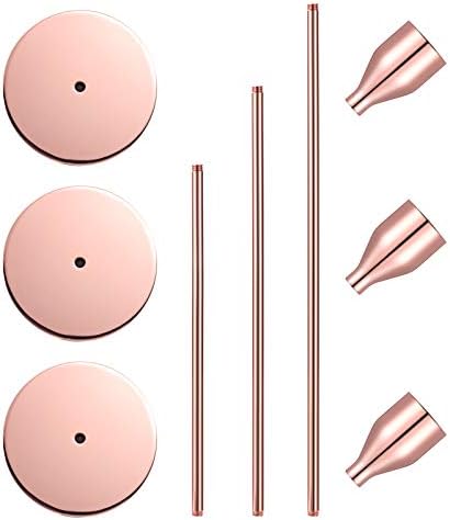 Set of 3 Candle Holders Rose Gold Taper Candlesticks Wedding Dinning Party Table Decorative Candelabra Modern Holder for 3/ 4 Inch Thick Candle & LED Candles