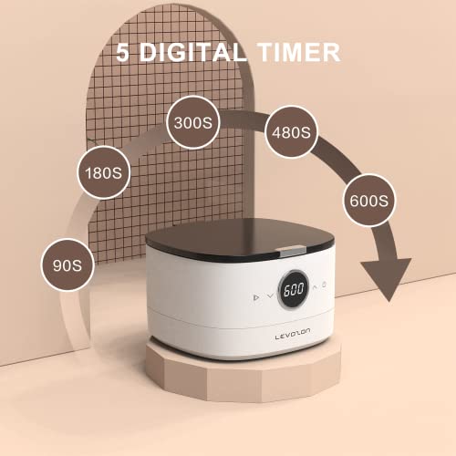 LEVOZON Ultrasonic Cleaner, 750ml 48kHz Professional Ultrasonic Jewelry Cleaner Machine with Touch Control, 5-Level Digital Timer for Silver, Gold, Retainer, Glasses, Rings, Dentures, Watch Bands