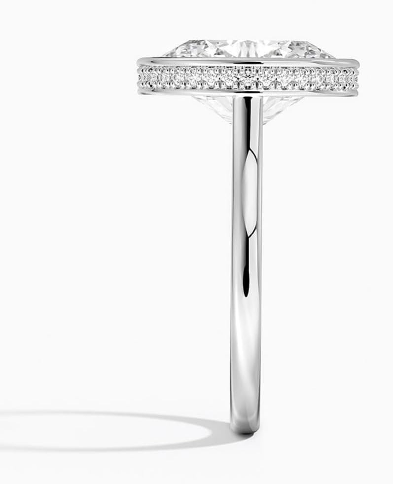 5 Carat Lab Grown Diamond Ring VVS2 10K 14K 18K Solid Gold & 925 Sterling Silver Engagement Ring Bezel Antique Wedding Bridal Anniversary Christmas Gift for Women(IGI Certified)