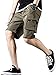 ORANDESIGNE Pantaloni Corti da Lavoro Estivi Uomo Sportivo Pantaloncini Coulisse Vintage Loose Pantaloni da Spiaggia Basket Running Palestra in Cotone Casual Shorts Cargo E Army Green XXL