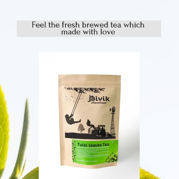 Image of Jaivik Uttarakhand - Calming Chamomile Tea, Tulsi Leaves Tea (100g each), Unique Blend Crafted Loose Leaf For Chai Lovers Across India, Combo (Pack Of 2)