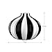 Torre & Tagus Ceramic Black and White Striped Vase - Hand Painted Cabana Decor Stripes Black and White Centerpieces for Flowers & Home Decor for Dining Table, Entryway Console, or Book Shelf