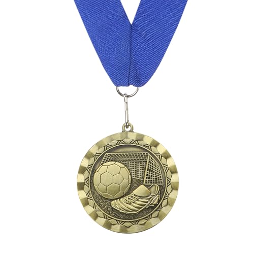 PATIKIL Award Medal 3 Inch Football Place Award Medal Trophy with Neck Ribbon Football Party Favor Prize for Sports Meetings Events Red Bronze