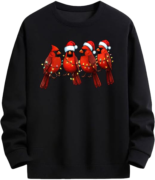 Christmas Red Cardinal Sweatshirt, Red Cardinal Bird Sweatshirt, Christmas Cardinal Sweatshirt