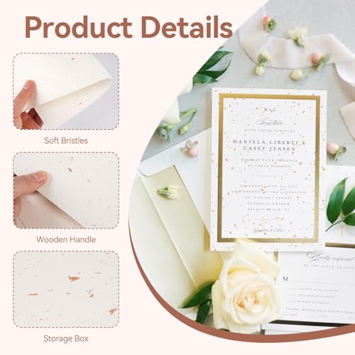 25 Blatt Elfenbein Kartonpapier A4, 250 G/m² Dickes Papier A4 zum Drucken, Cremefarbenes Papier mit Roségoldfarbener Prägung Druckerpapier Elfenbein für Urkunden, Einladungen, Speisekarten, Grußkarten