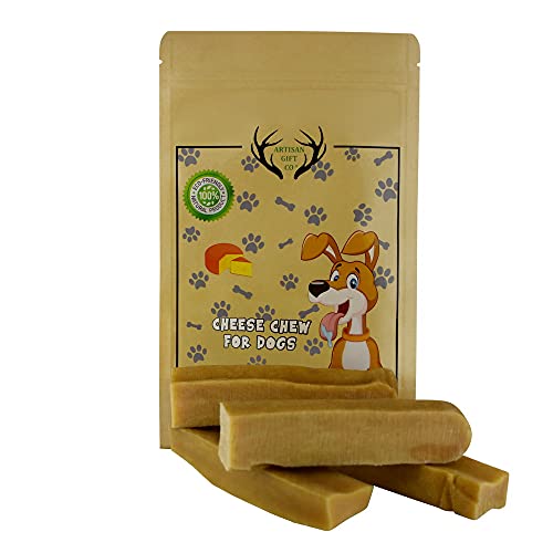 ARTISAN GIFT CO Bâton à Mâcher avec du Fromage pour Chiens et Chiots / Os Lait de Yak / 100% Naturel - Taille L - Lot de 4 Cover
