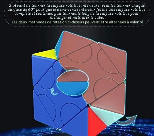 Oostifun MoYu MoFang JiaoShi Meilong HunYuan Cube tournant Oblique HunYuan Skewb Puzzles Cube Multi Color avec Un trépied Cube (Style-2) – vue 6