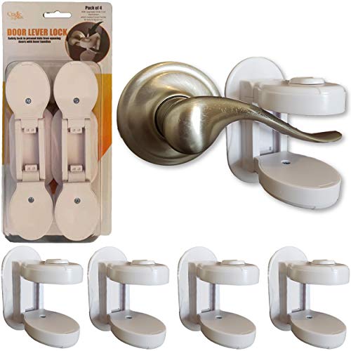 Baby Proofing Door Lever Locks - (Pack of 4) | Door Handle Child