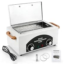 2.0L 220C 428F High Temperature Autoclave Sterilizer, Dry Heat Nail Sterilizer Machine with Timer for Nail Tools Esthetician Barbers Tools, 110V, CH-360T